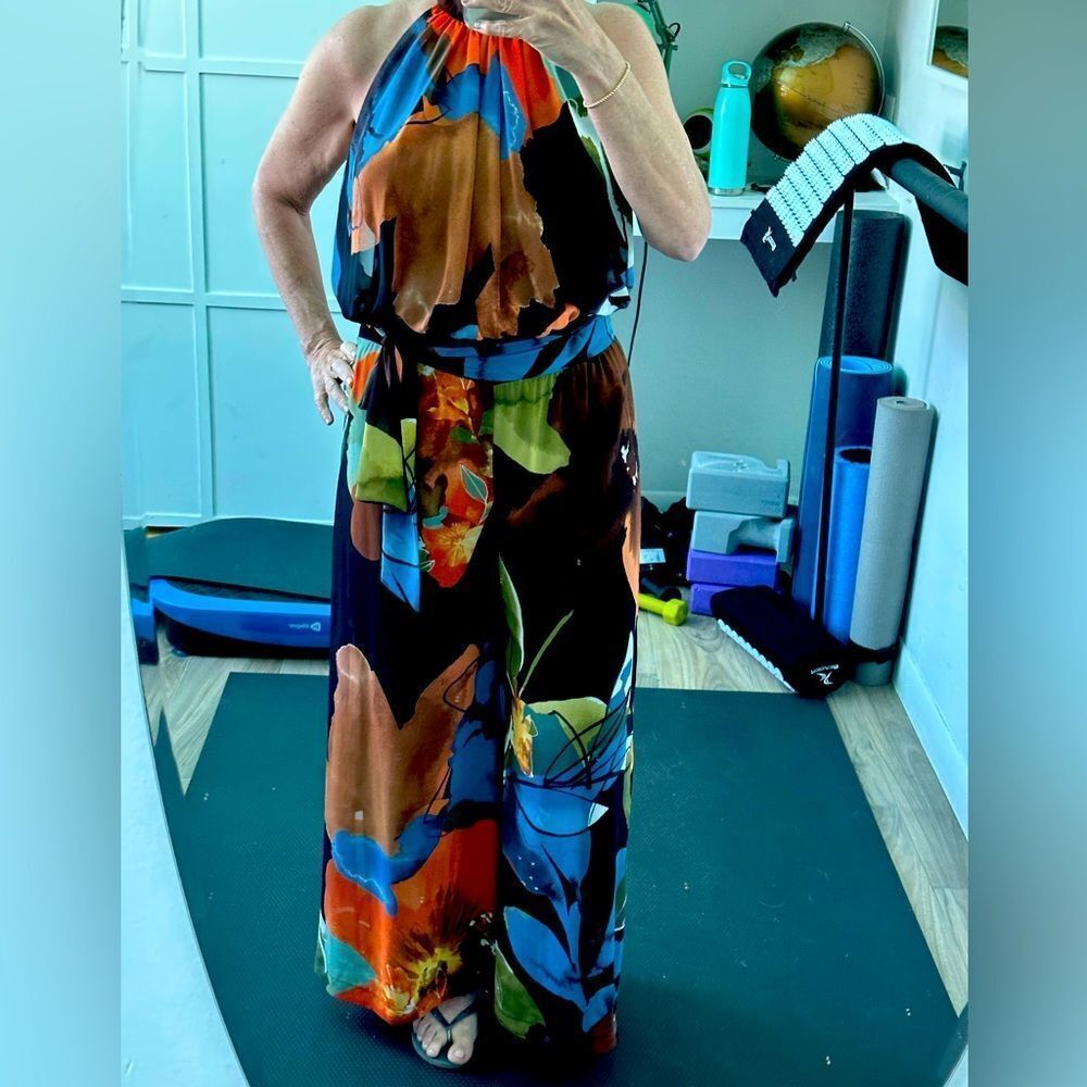 Sandro Ferrone wide leg, high neck jumpsuit